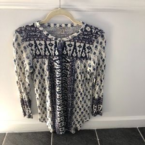 Lucky Brand Print Button Down Top